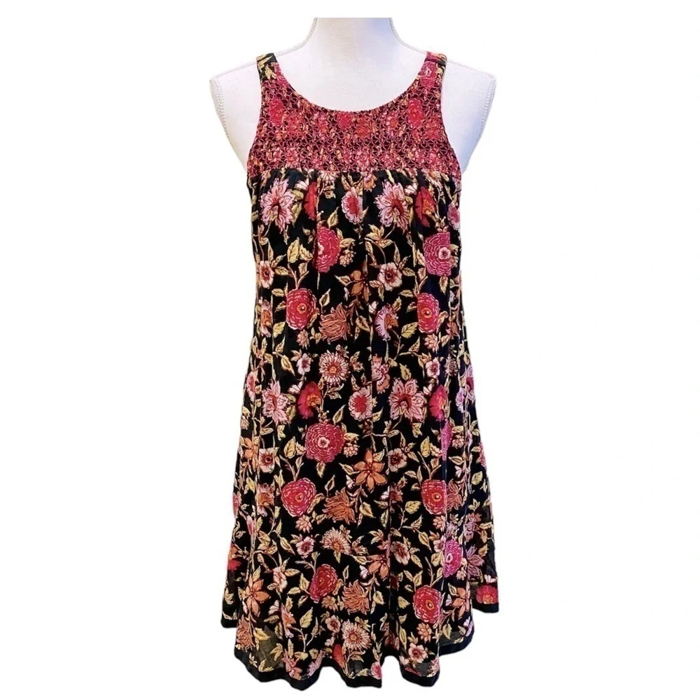 Free People Oh Baby Floral Print Mini Dress Small